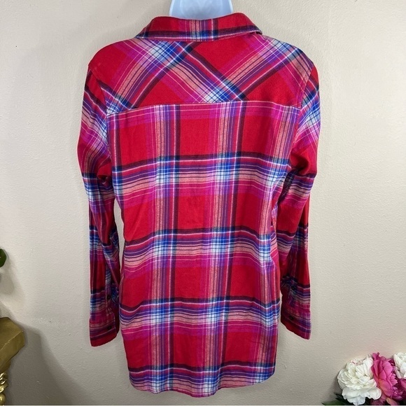S Orvis Red & Blue Plaid Flannel Button Down Long Sleeve Shirt Small Top 4 6 - Picture 4 of 10